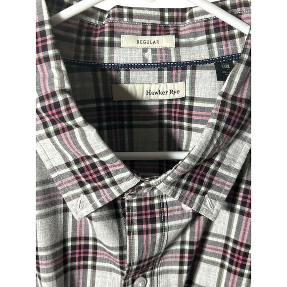 Hawker Rye Long Sleeve Button Up Mens 3XL Check Shirt 100% Cotton - Picture 2 of 5